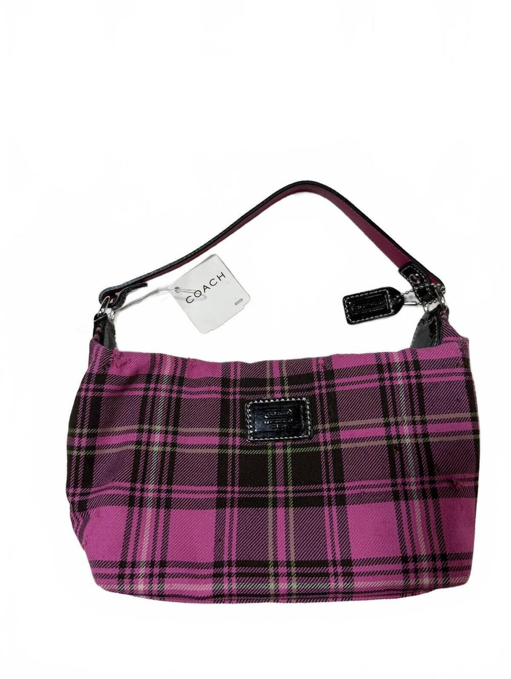 Vintage NWT Coach Pink Plaid Mini Shoulder Bag- Repaired!!